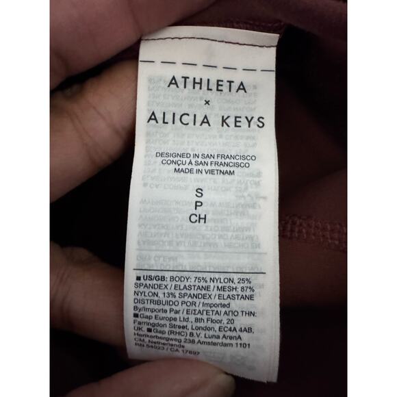 Athleta x Alicia Keys Transcend Bodysuit Dark Cherrywood Women's Size S Petite - Picture 5 of 7